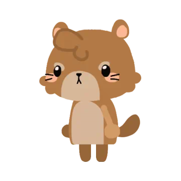 A brown chipmunk villager with a curl of hair